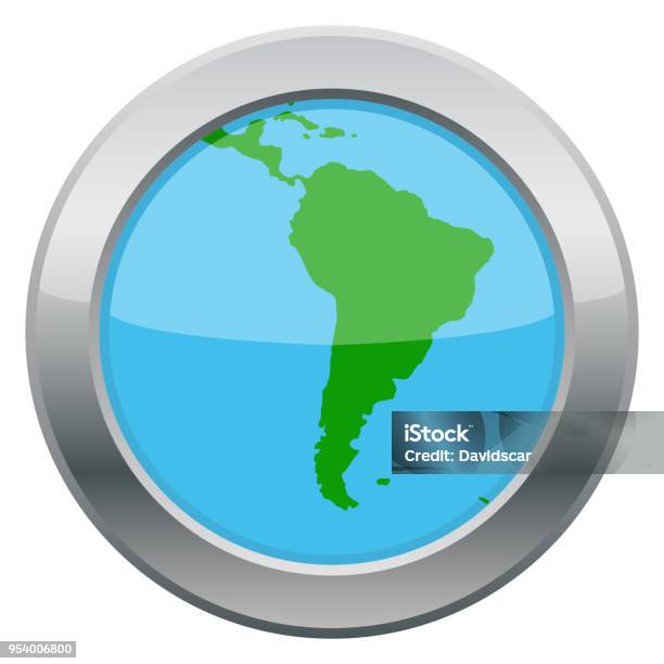 South America Map Silver Icon Stock Illustration - Download Image Now - Below, Blank, Brazil