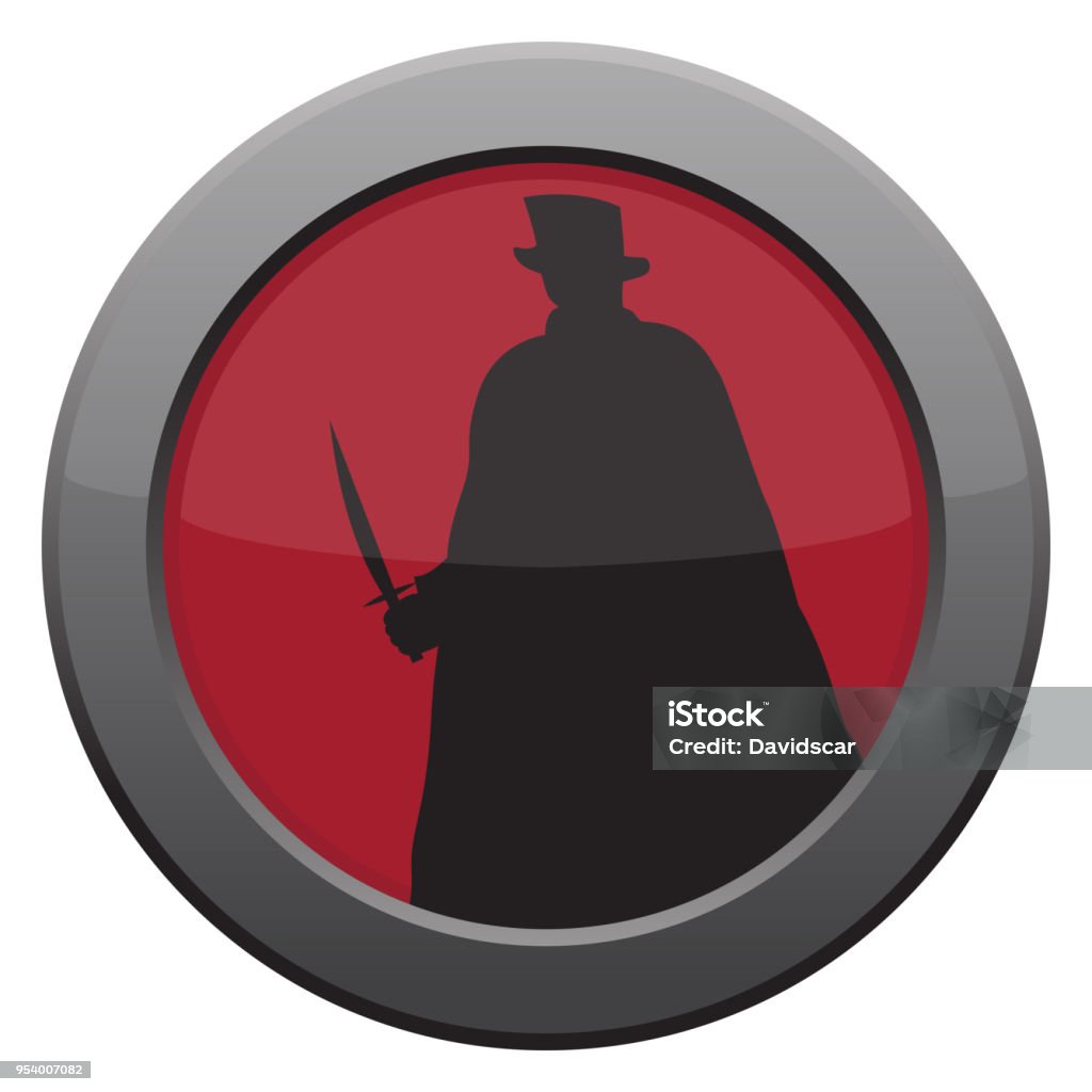 Jack The Ripper With Knife Icon A Jack the ripper with knife icon in red isolated on a white background Advice stock vector