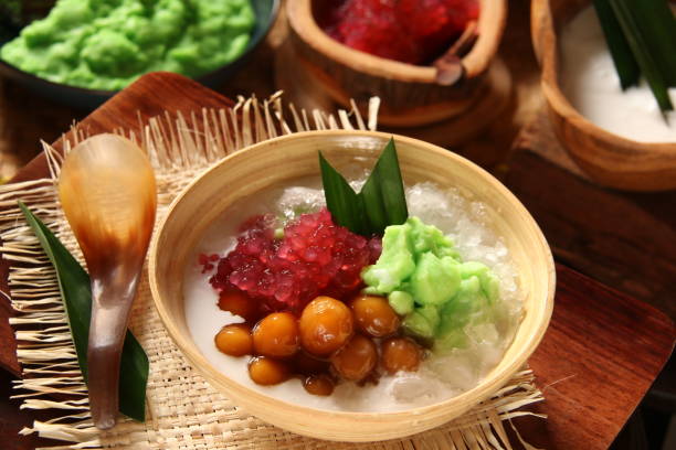 istock Es Sumsum or Es Loder, Cold Dessert of Custard, Sago, and Rice Balls from Bogor, West Java 954007130