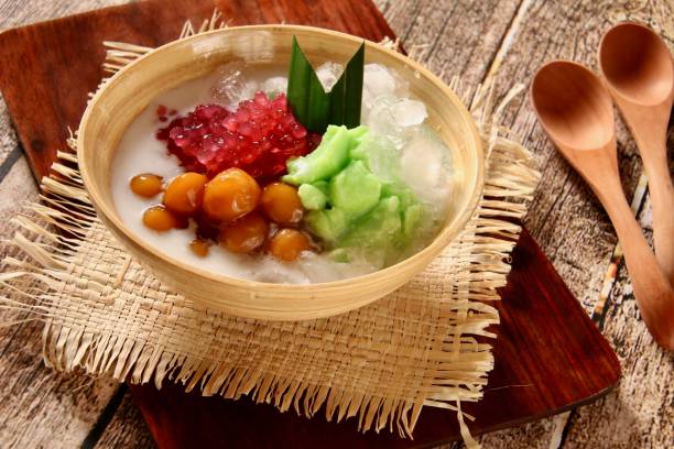 istock Es Sumsum or Es Loder, Cold Dessert of Custard, Sago, and Rice Balls from Bogor, West Java 954007136