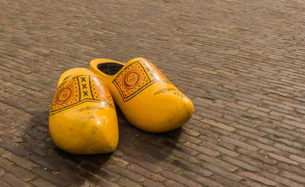 Photo of Yellow dutch wooden shoes