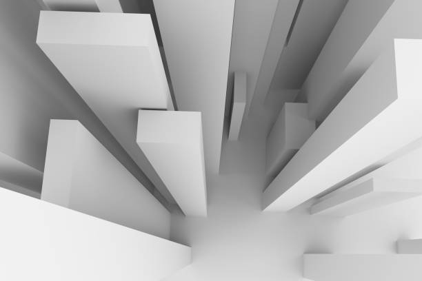 istock Abstract modern pillar style soft white & gray background. Pattern, graphic, 3d & decoration. 954011974
