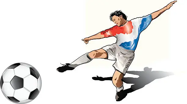 Vector illustration of Soccer player Netherlands