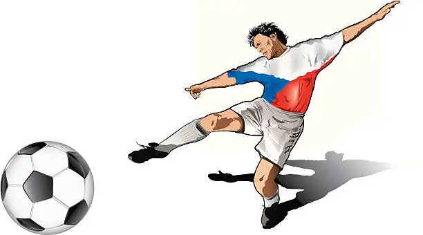 Vector illustration of Czech soccer player