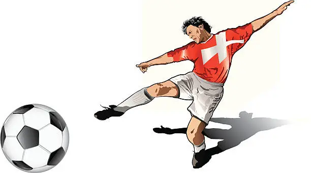 Vector illustration of Suisse soccer player