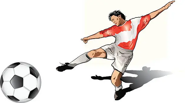 Vector illustration of Austrian soccer player