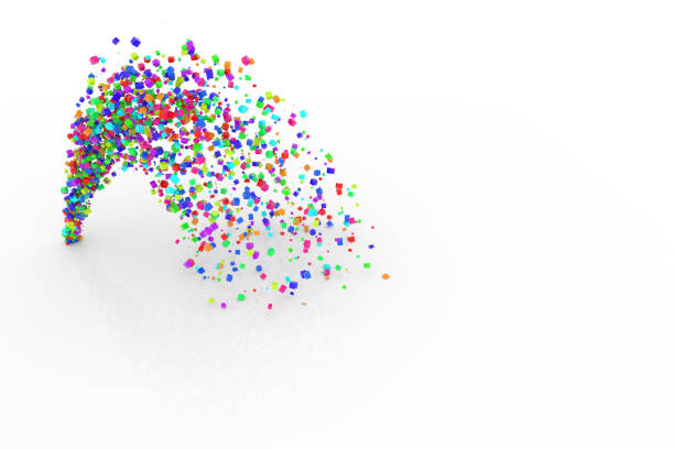 istock Bunch of colorful square boxes flow from the floor, modern style background or texture. 954038288