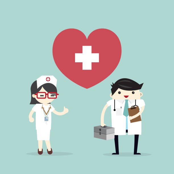 istock Doctor and nurse with heart icon 954039394