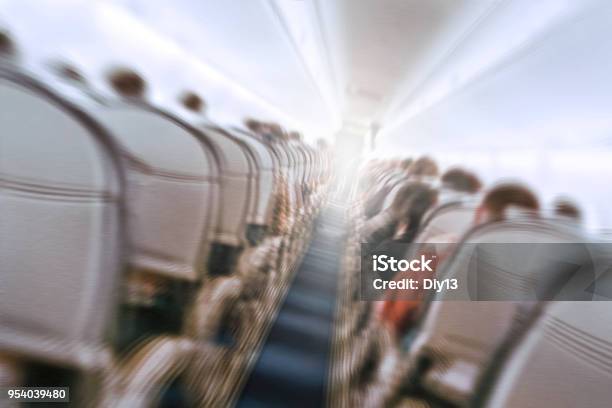 Plane Shakes During Turbulence Flying Through The Air Hole Stock Photo - Download Image Now