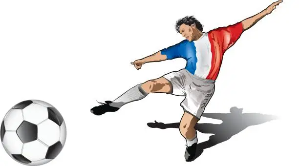 Vector illustration of French soccer player