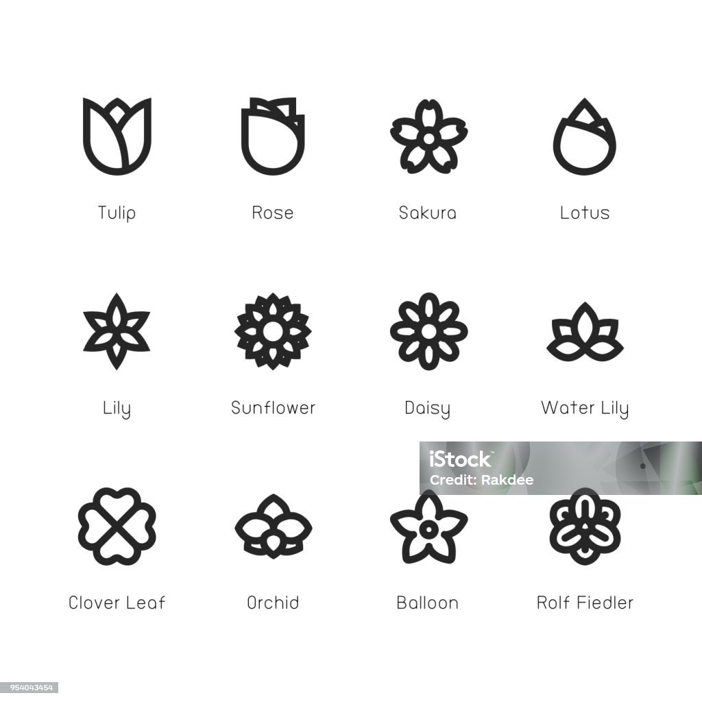 Flower Icon - Bold Line Series Flower Icon Bold Line Series Vector EPS File. Flower stock vector