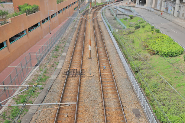 istock Light rail in the Siu Hong Tuen Mun 954050526