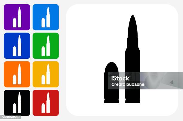 Bullet Icon Square Button Set Stock Illustration - Download Image Now - Bullet, Illustration, Blue