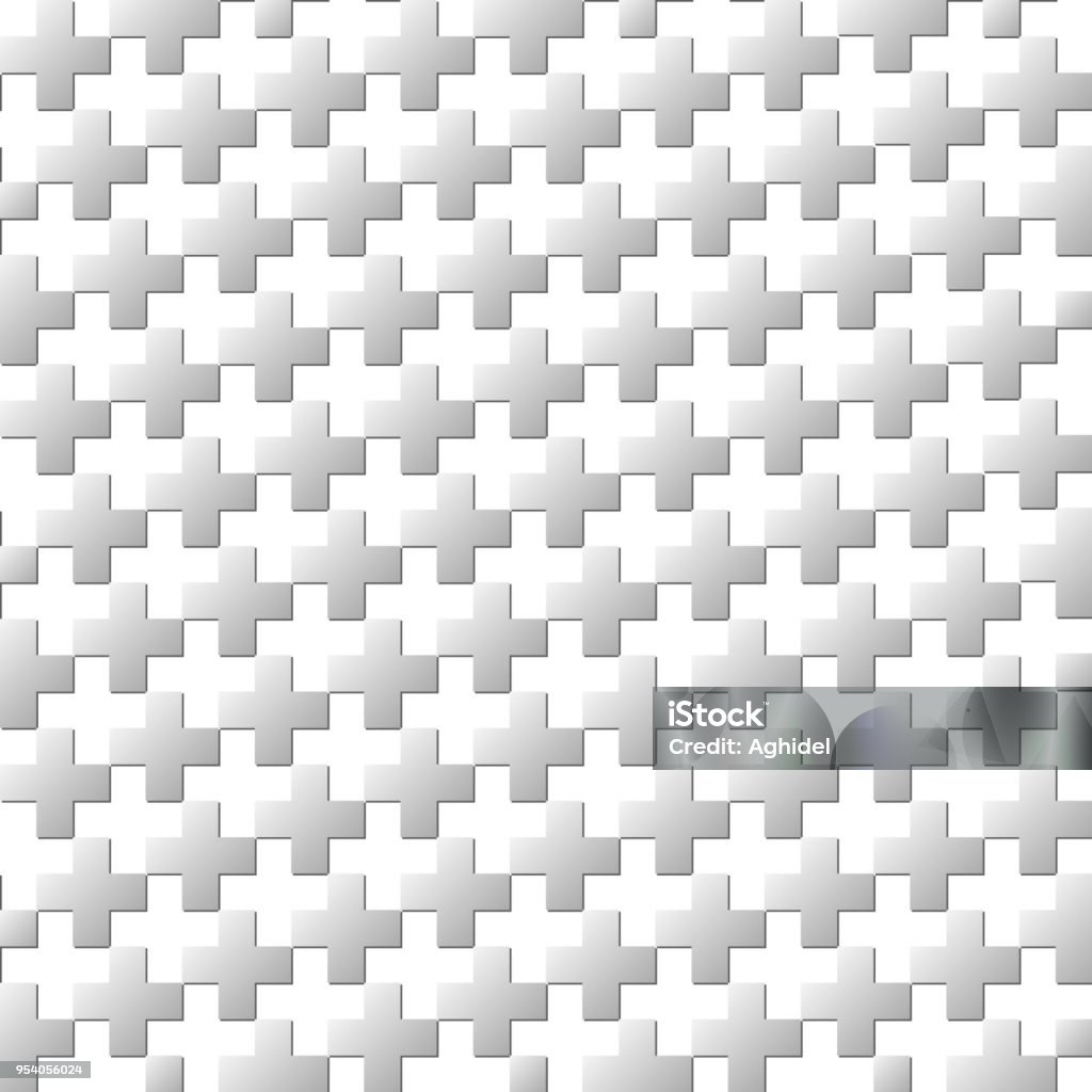 Gray Gradient Crosses On White Background Simple Vector Seamless ...