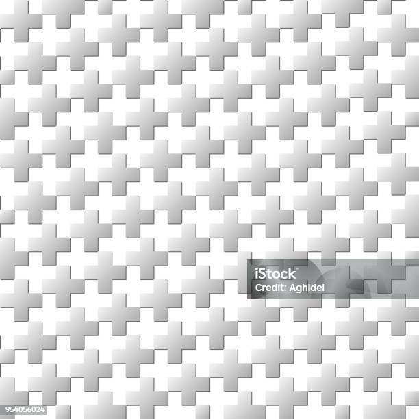 Gray Gradient Crosses On White Background Simple Vector Seamless ...