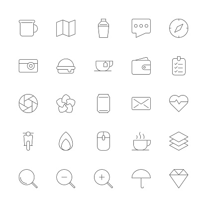 Universal Icon Set 1 Ultra Thin Line Series Vector EPS File.