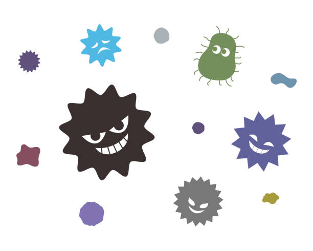 Virus1 Virus design bacterium stock illustrations