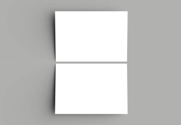 istock Bi fold vertical - landscape brochure or invitation mock up isolated on gray background. 954059414