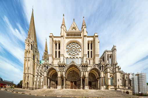 Chartres, France - May 22, 2017: View South side of Cathedral of Our Lady of Chartres