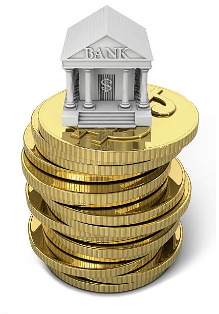 Bank icon de monedas de oro - foto de stock