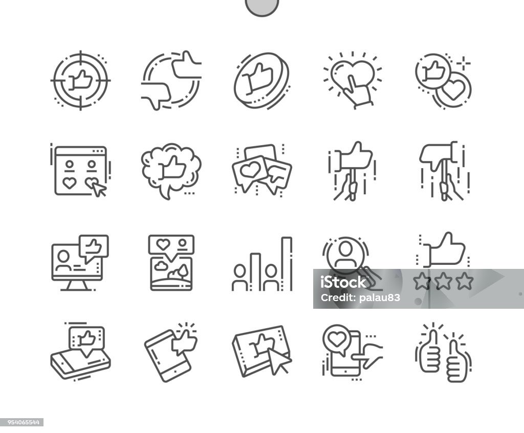 Votes Well-crafted Pixel Perfect Vector Thin Line Icons 30 2x Grid for Web Graphics and Apps. Simple Minimal Pictogram Accuracy stock vector