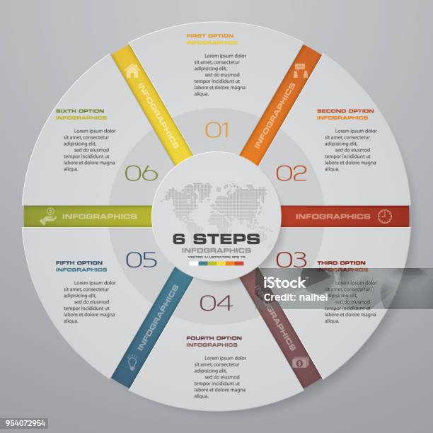 Modern 6 Steps Process Simpleeditable Abstract Design Element Stock ...