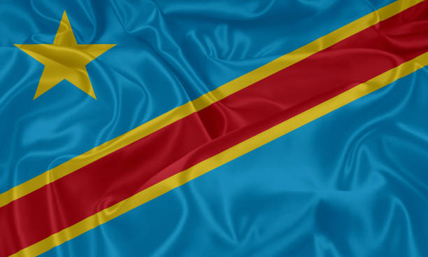 bandiera della repubblica democratica del congo, kinshasa - congolese flag foto e immagini stock