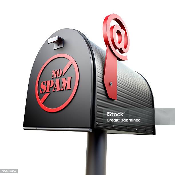 No Spam - Fotografie stock e altre immagini di Cassetta delle lettere - Cassetta delle lettere, Clipping path, Colore nero