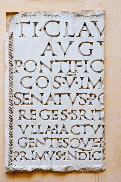 istock ancient Roman inscription 95408072