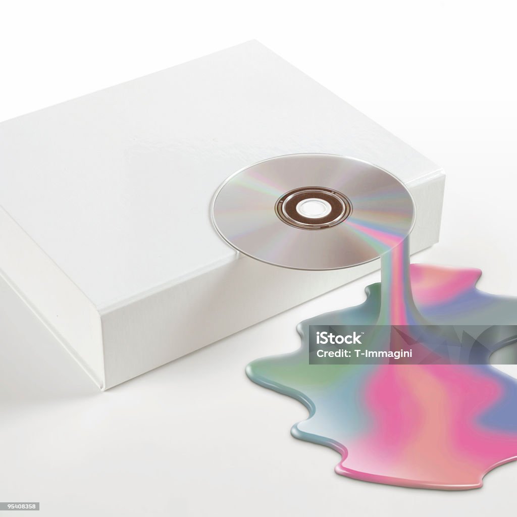 Derretendo disco rainbow cascade - Foto de stock de CD royalty-free