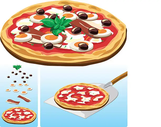 Vector illustration of Italian Pizza illustration