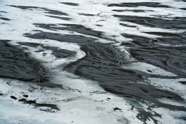 istock Ice on an Alaskan Braided river from above 954083646