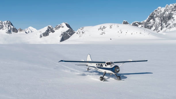 istock Small plane landing on snow in Alaska 954084210