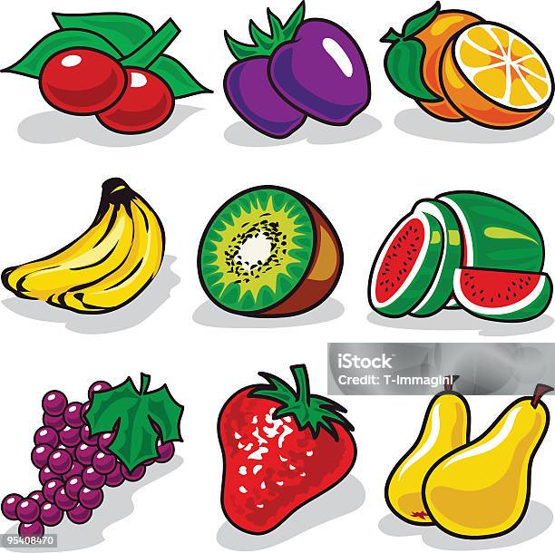 Vector Fruits Set Stock Illustration - Download Image Now - Agriculture, Art, Banana