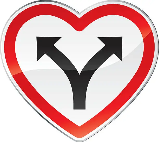 Vector illustration of Heart's choice
