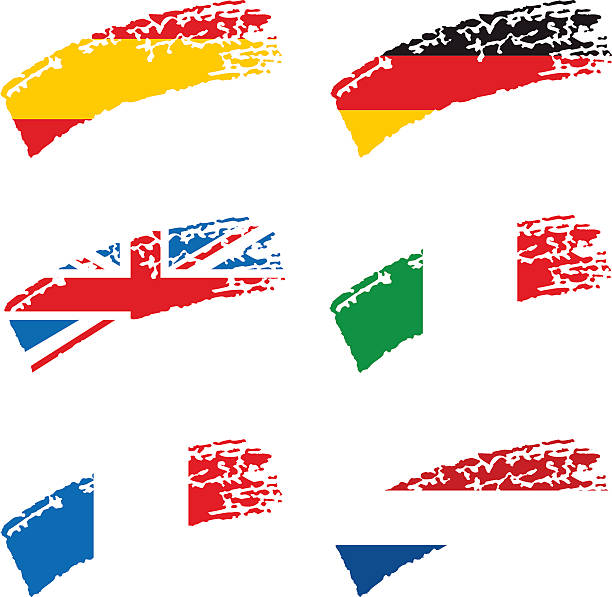 European Flags vector art illustration