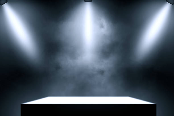 istock Live show spotlight smoke studio entertainment background. 954102322
