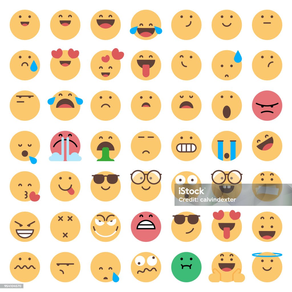 Emoticons collection Vector illustration of a colorful and cute collection of emoticons Emoticon stock vector