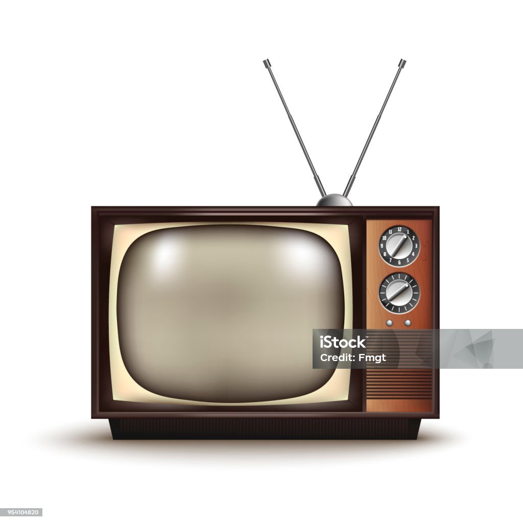 3d realistic retro TV.Vintage.Vector illustration Television Set stock vector