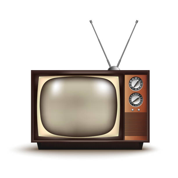 3d realistic retro TV.Vintage.Vector illustration 3d realistic retro TV.Vintage.Vector illustration old tv stock illustrations