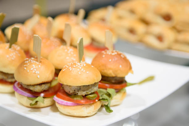 istock Mini chicken burger are placed on a plate 954115582