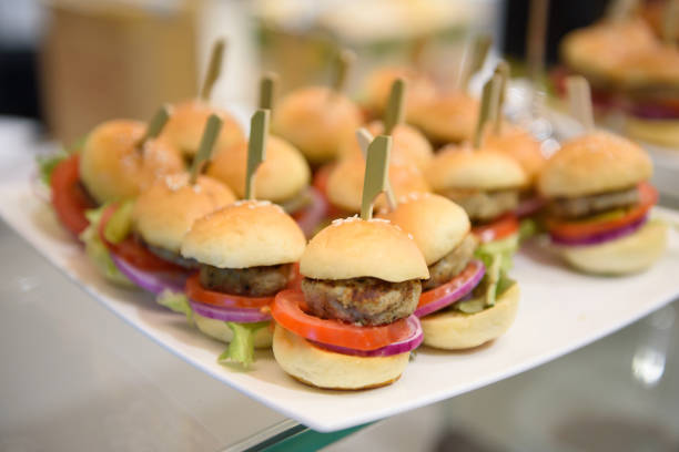 istock Mini chicken burger are placed on a plate 954115836