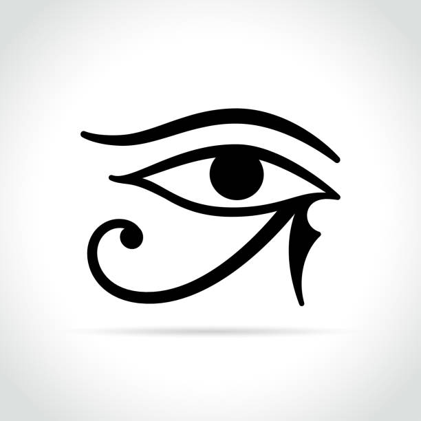 horus eye icon on white background Illustration of horus eye icon on white background horus stock illustrations