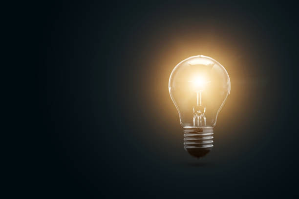istock The electric bulb is glowing on a dark background. The concept is a successful idea. 954124546