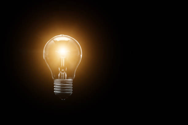 istock The electric bulb is glowing on a dark background. The concept is a successful idea. 954124576