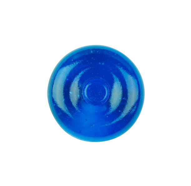 istock blue round Lollipop isolated on white background, top view 954125156