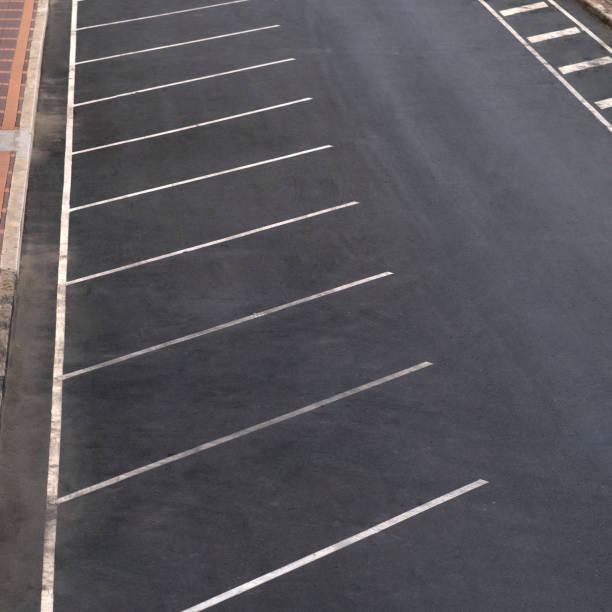 istock Aerial view of empty parking lot 954129296