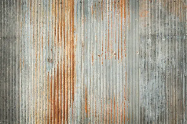 Photo of Old zinc texture background, rusty on galvanized metal surface.