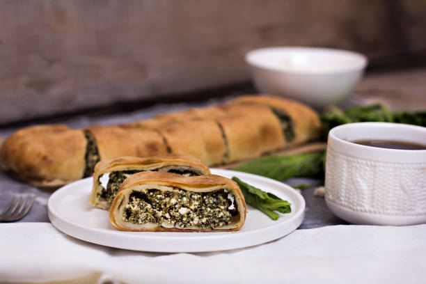 istock Pie or strudel with spinach and feta cheese 954131674