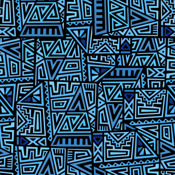 kreative vector seamless pattern - polynesian culture stock-grafiken, -clipart, -cartoons und -symbole